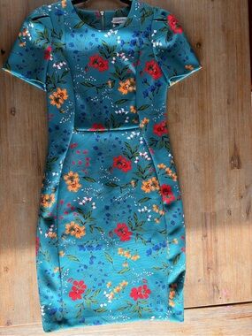 Calvin Klein Teal Floral Dress